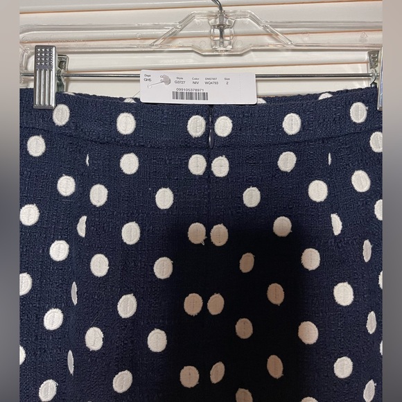 NWT J.Crew pencil No.2 skirt in polka-dot navy white size 2 - Picture 4 of 6